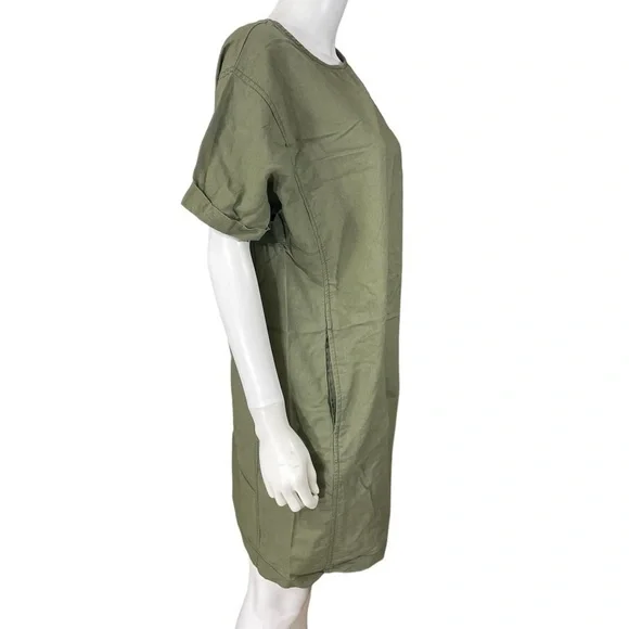 Joe Fresh Linen Khaki Green Dress - Picture 5 of 10